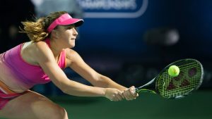 Belinda Bencic (SUI) Tennis - Dubai Tennis Championships 2016 - WTA Tennis Damen - Dubai Duty Free Tennis Stadium - Dubai - - United Arab Emirates - 16 February 2016. Juergen Hasenkopf Belinda Bencic SUI Tennis Dubai Tennis Championships 2016 WTA Tennis women Dubai Duty Free Tennis Stage Dubai United Arab Emirates 16 February 2016 Juergen Hasenkopf