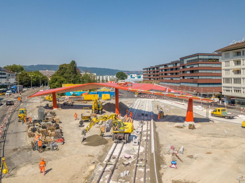 Limmattalbahn Schlieren Bau Haltestelle