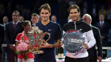Beste Tennisspieler aller Zeiten Roger Federer Rafael Nadal Swiss Indoors Basel 2015 © Benjamin Soland