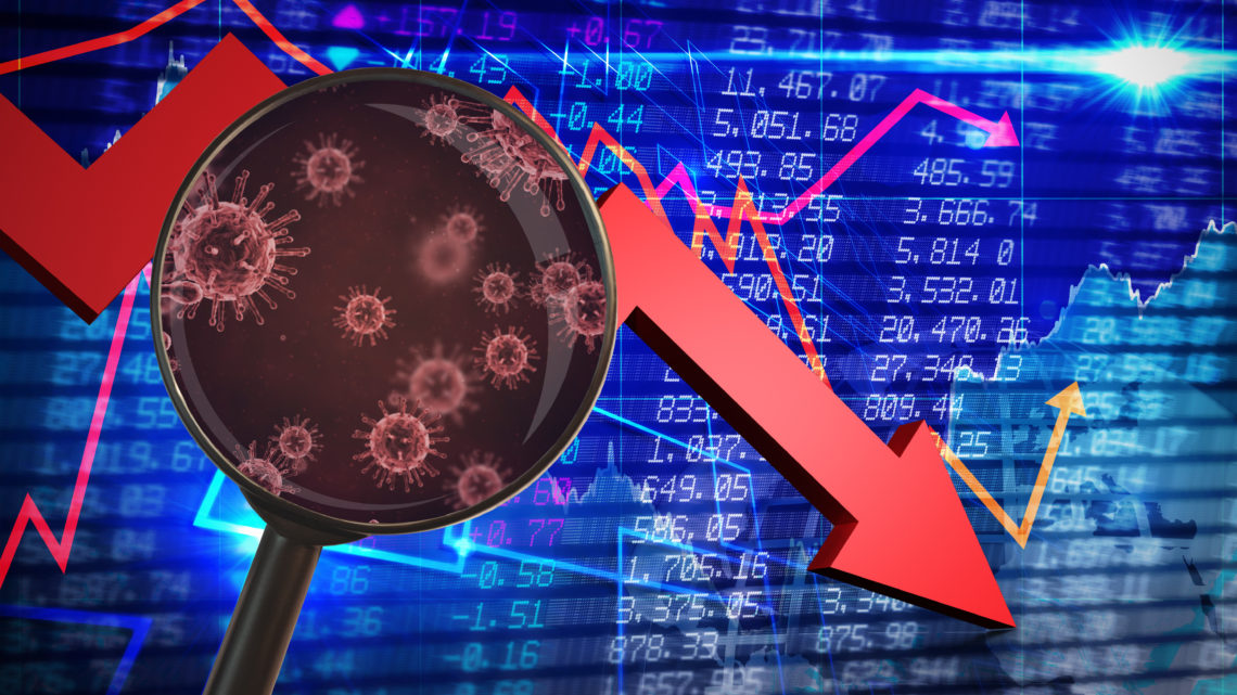 Finanzkolumne Corona Krise Mojmir Hlinka 123rf roter Pfeil global pandemic concept